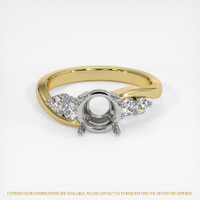 18K White & Yellow Accent Stones Ring Setting Image