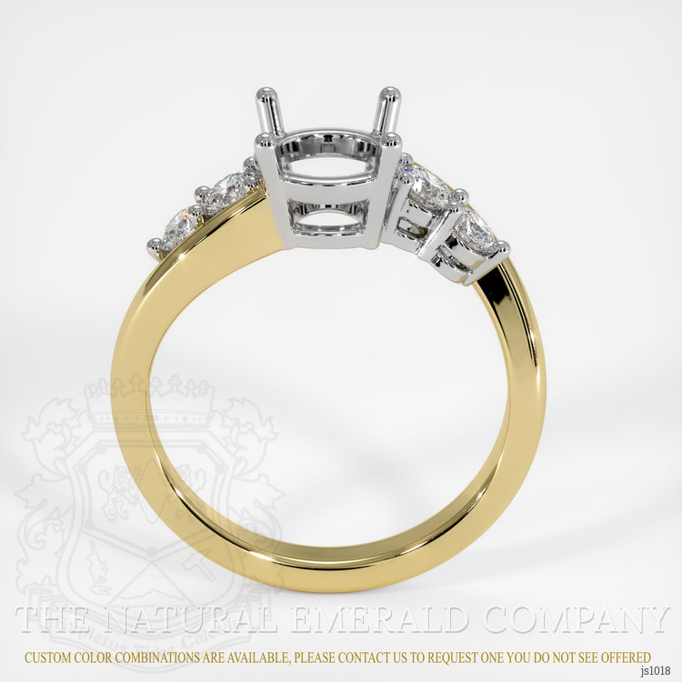 18K White & Yellow Accent Stones Ring Setting