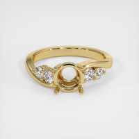 14K Yellow Gold Accent Stones Ring Setting Image