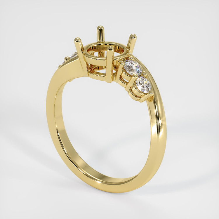 18K Yellow Gold Accent Stones Ring Setting