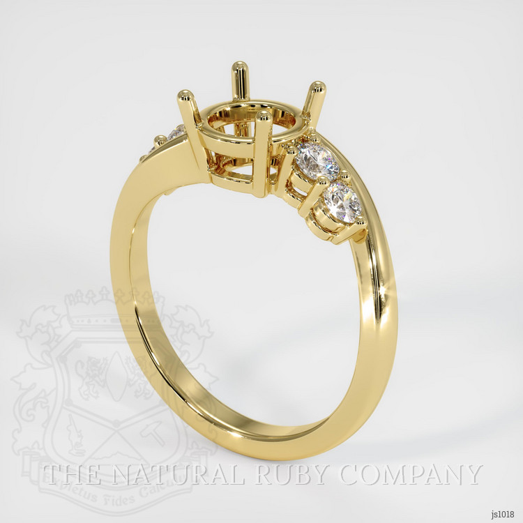18K Yellow Gold Accent Stones Ring Setting
