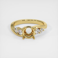 18K Yellow Gold Accent Stones Ring Setting Image