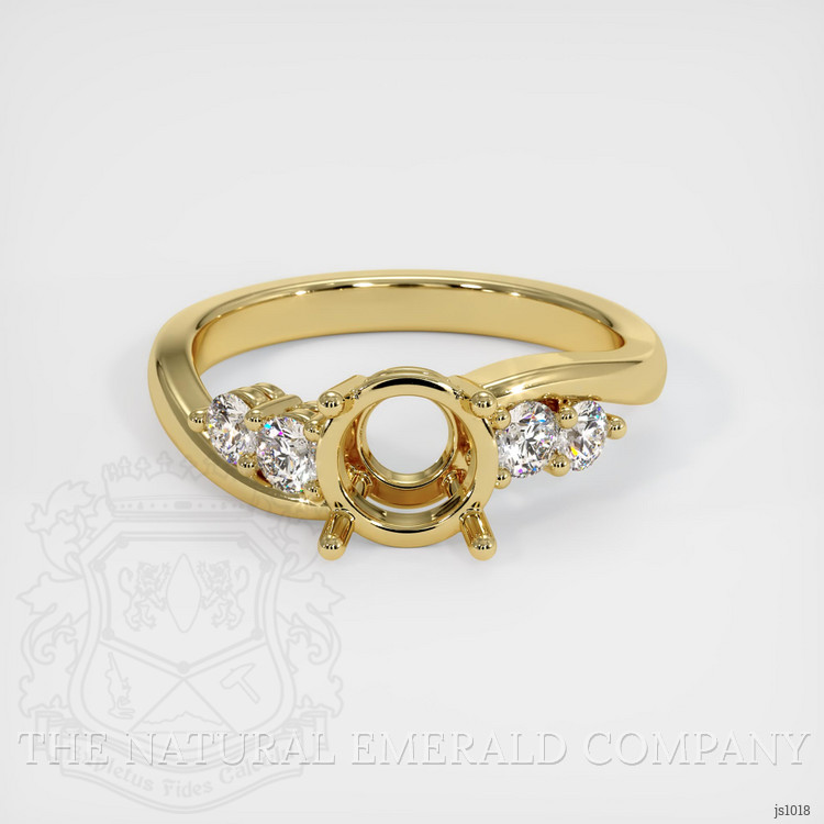 18K Yellow Gold Accent Stones Ring Setting
