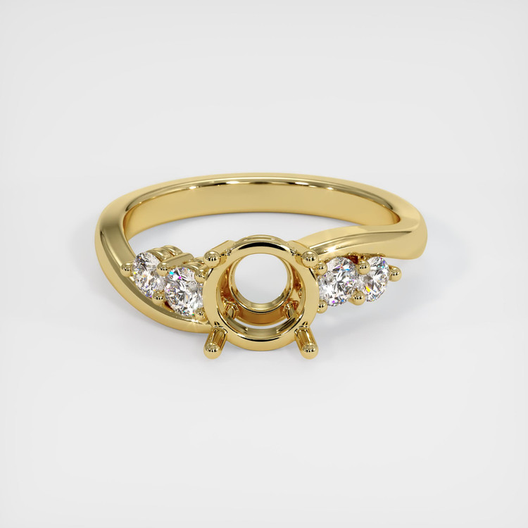 18K Yellow Gold Accent Stones Ring Setting