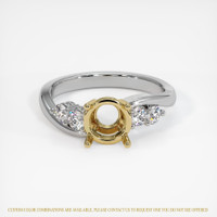 14K Yellow & White Accent Stones Ring Setting Image