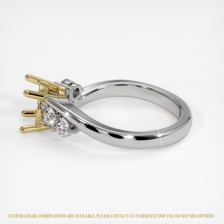 14K Yellow & White Accent Stones Ring Setting