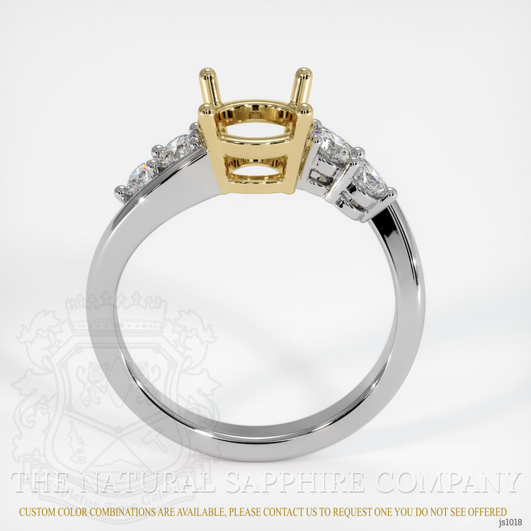 14K Yellow & White Accent Stones Ring Setting