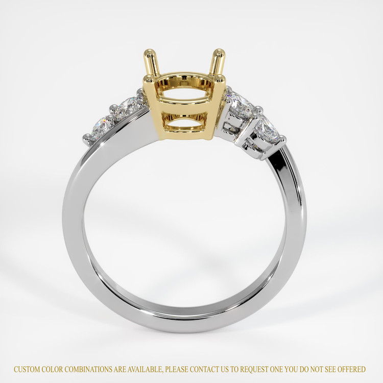 14K Yellow & White Accent Stones Ring Setting