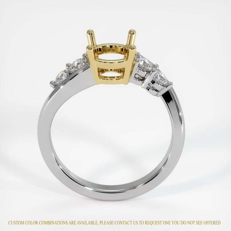 18K Yellow & White Accent Stones Ring Setting