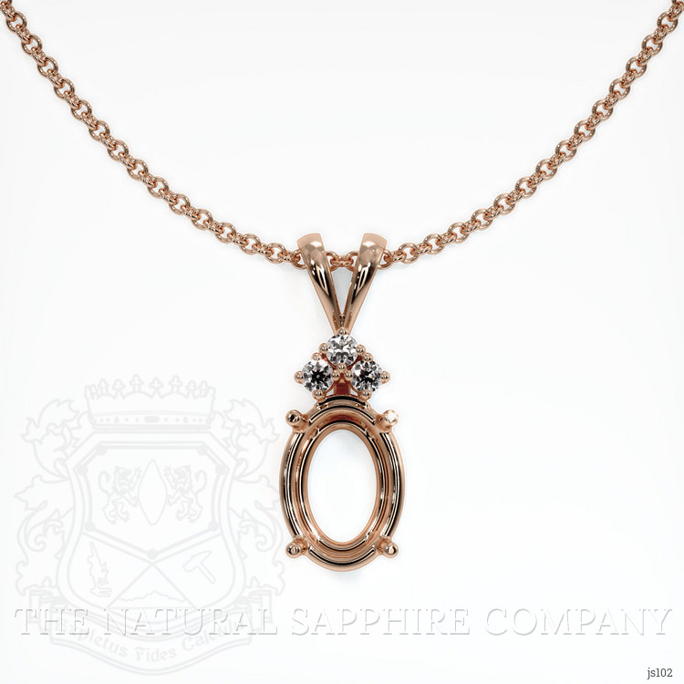 14K Rose Gold Accent Stones Pendant Setting