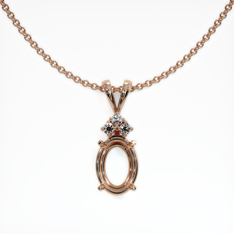 14K Rose Gold Accent Stones Pendant Setting