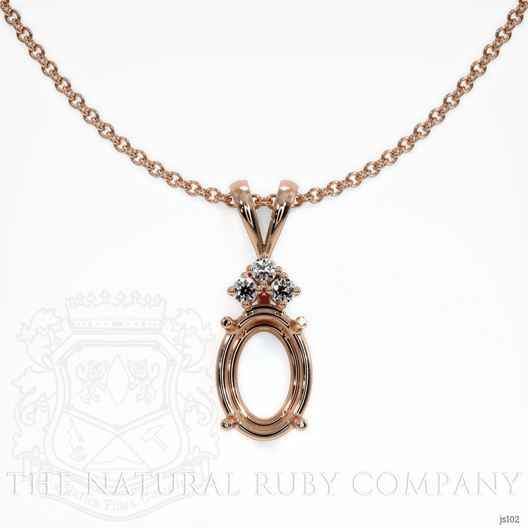 14K Rose Gold Accent Stones Pendant Setting