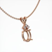 14K Rose Gold Accent Stones Pendant Setting Image