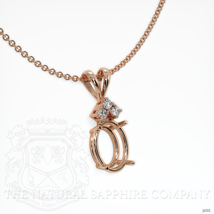 14K Rose Gold Accent Stones Pendant Setting