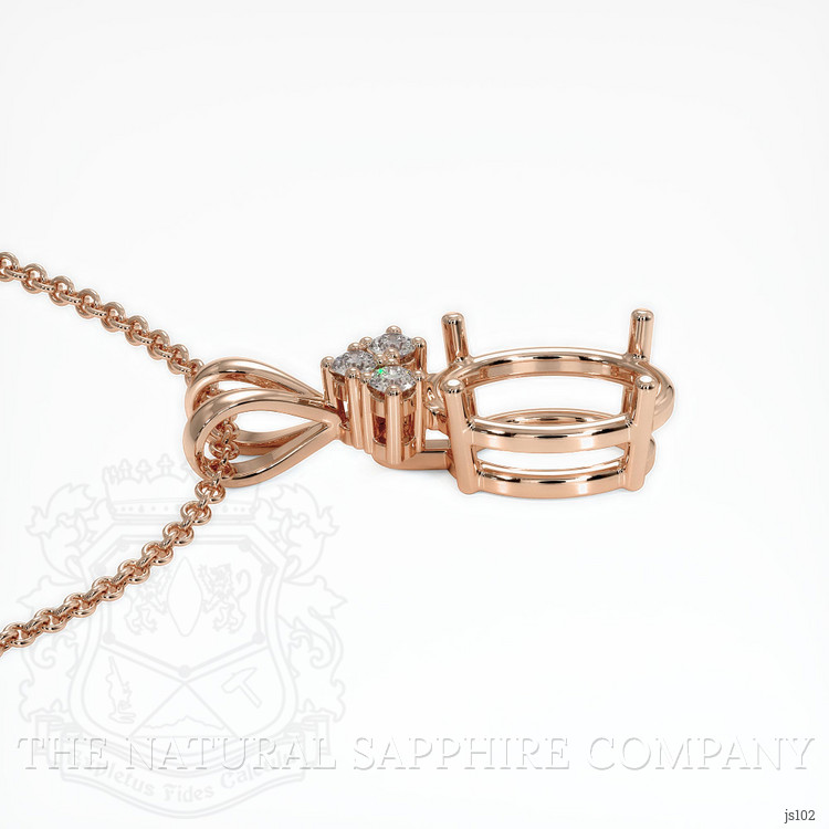 14K Rose Gold Accent Stones Pendant Setting