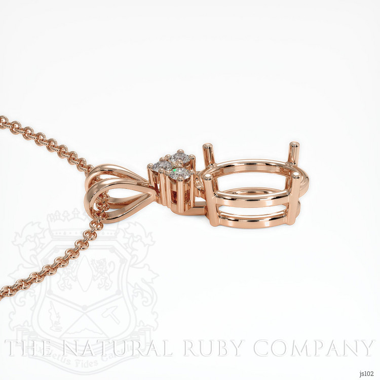 14K Rose Gold Accent Stones Pendant Setting