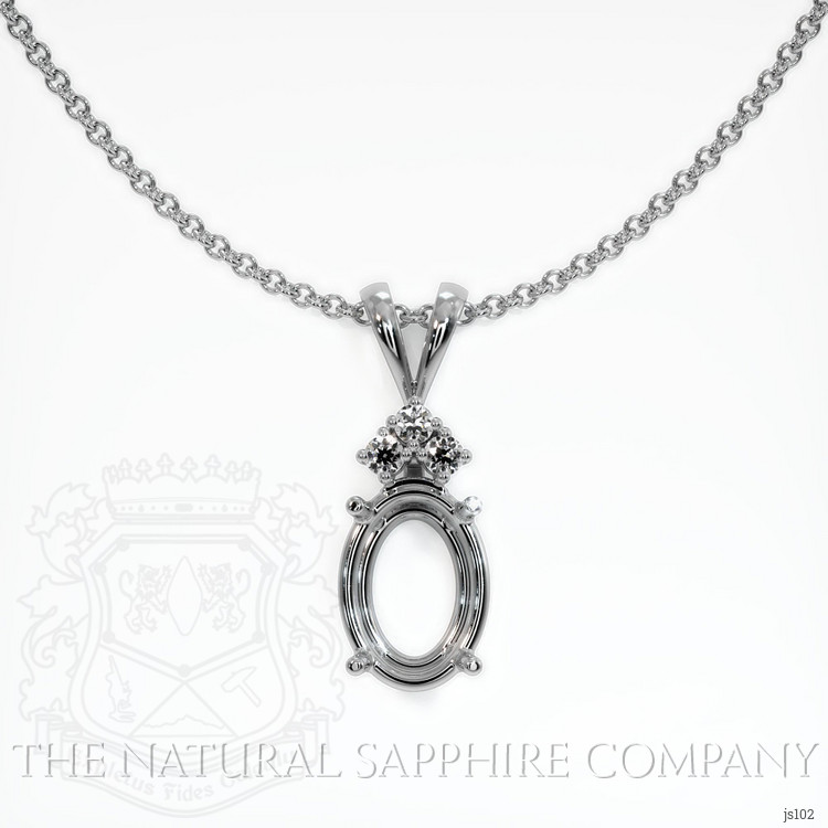 14K White Gold Accent Stones Pendant Setting