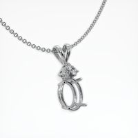 14K White Gold Accent Stones Pendant Setting Image