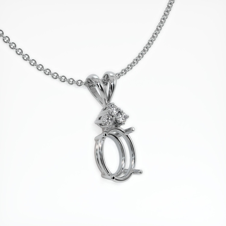 14K White Gold Accent Stones Pendant Setting