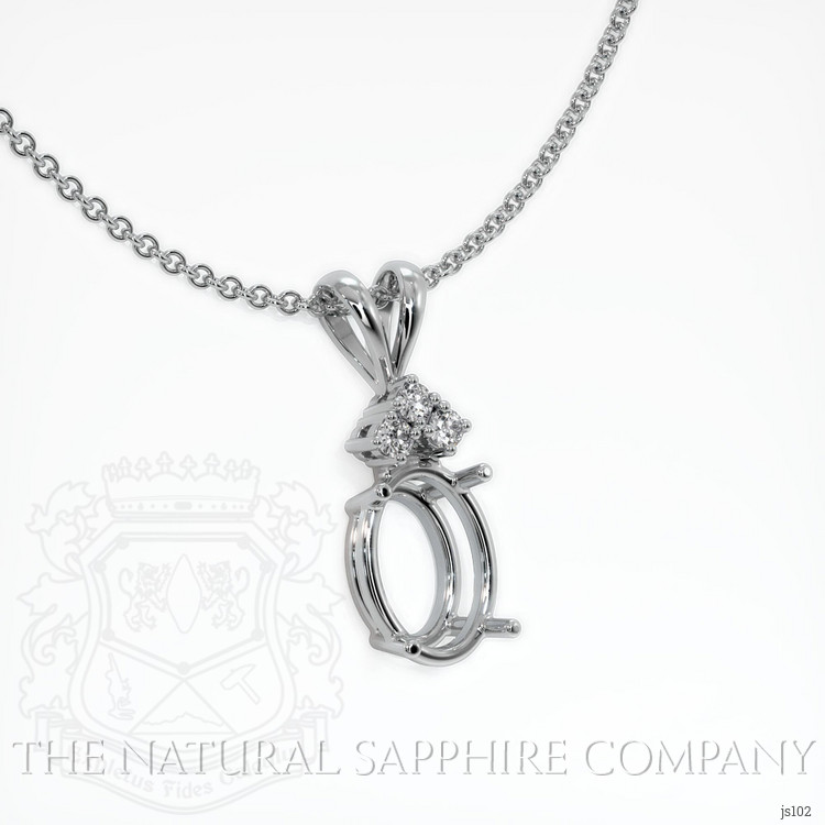14K White Gold Accent Stones Pendant Setting