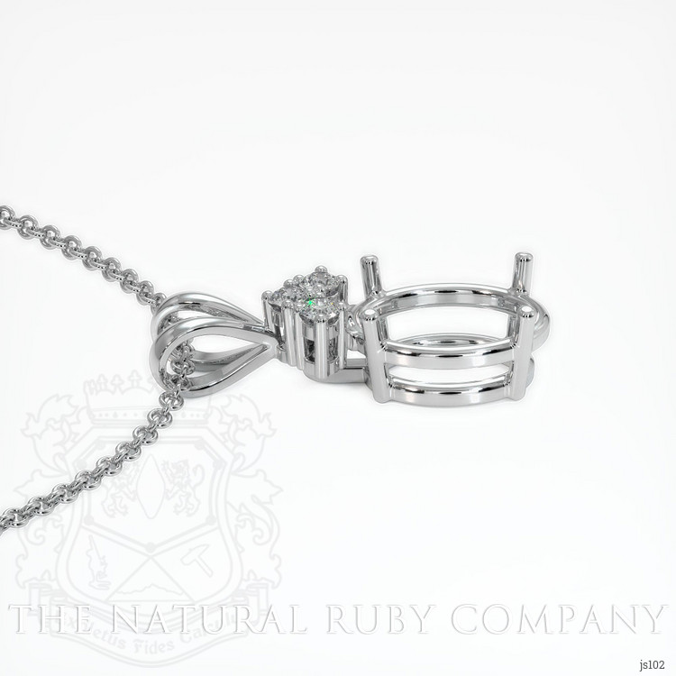 14K White Gold Accent Stones Pendant Setting