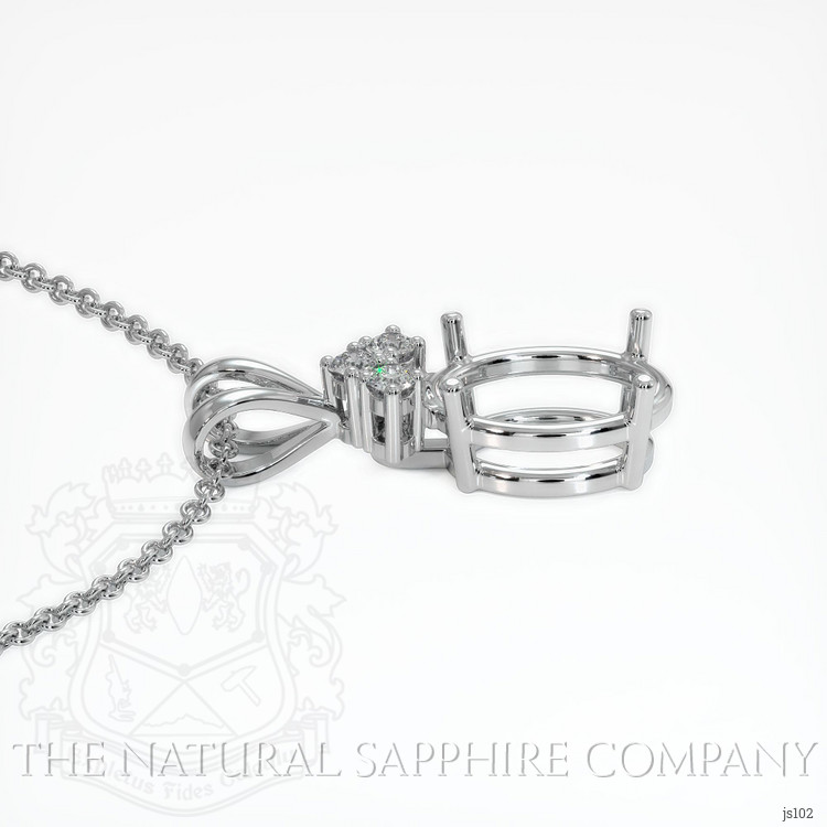 14K White Gold Accent Stones Pendant Setting