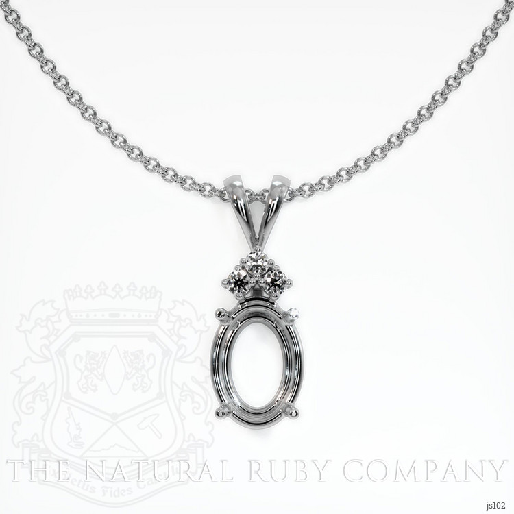 18K White Gold Accent Stones Pendant Setting