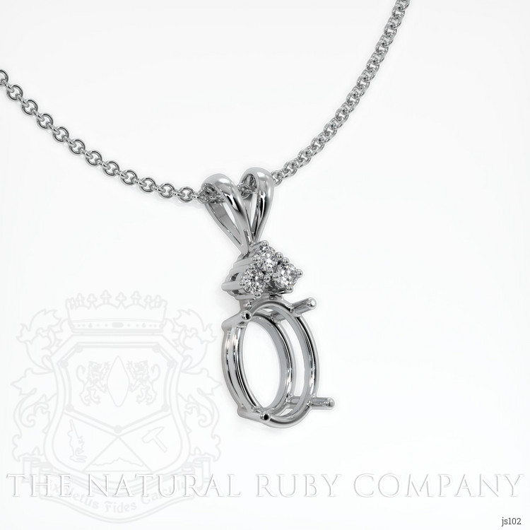 18K White Gold Accent Stones Pendant Setting