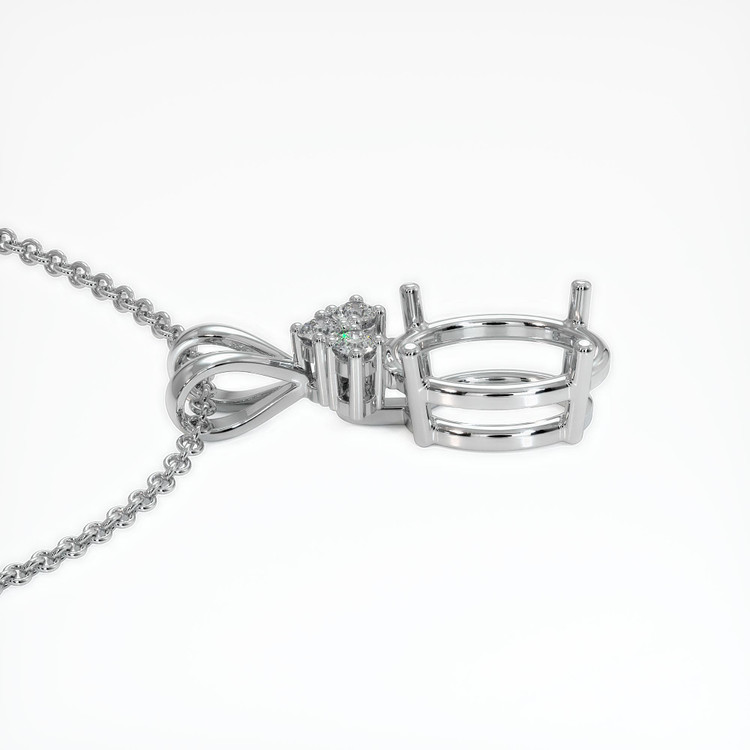 18K White Gold Accent Stones Pendant Setting