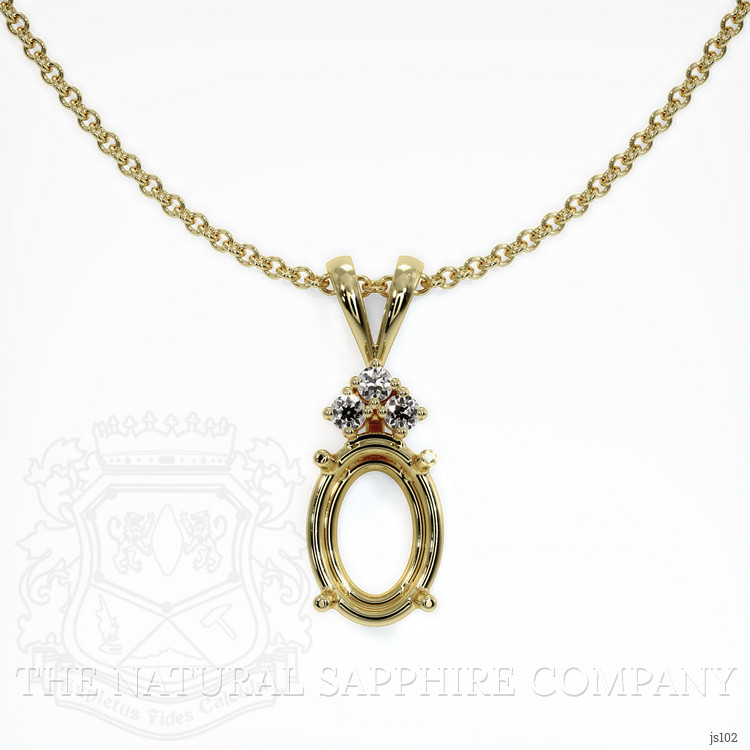 14K Yellow Gold Accent Stones Pendant Setting