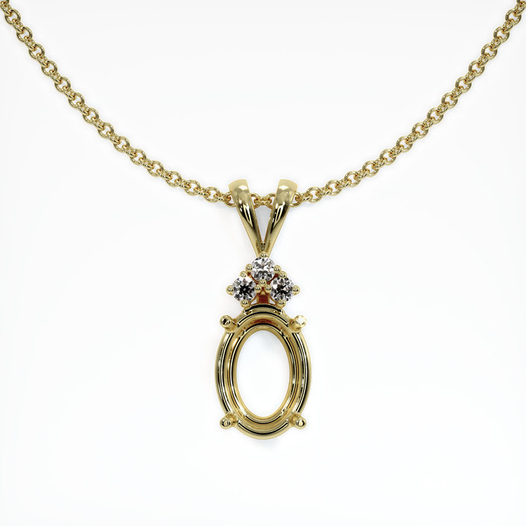14K Yellow Gold Accent Stones Pendant Setting