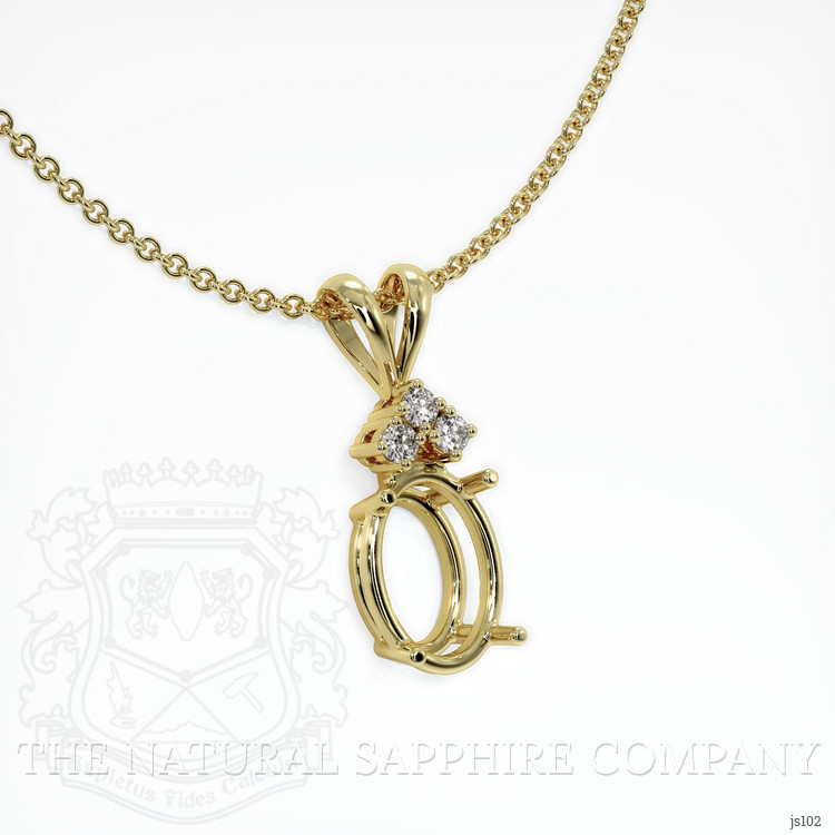 14K Yellow Gold Accent Stones Pendant Setting