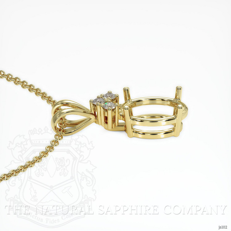 14K Yellow Gold Accent Stones Pendant Setting