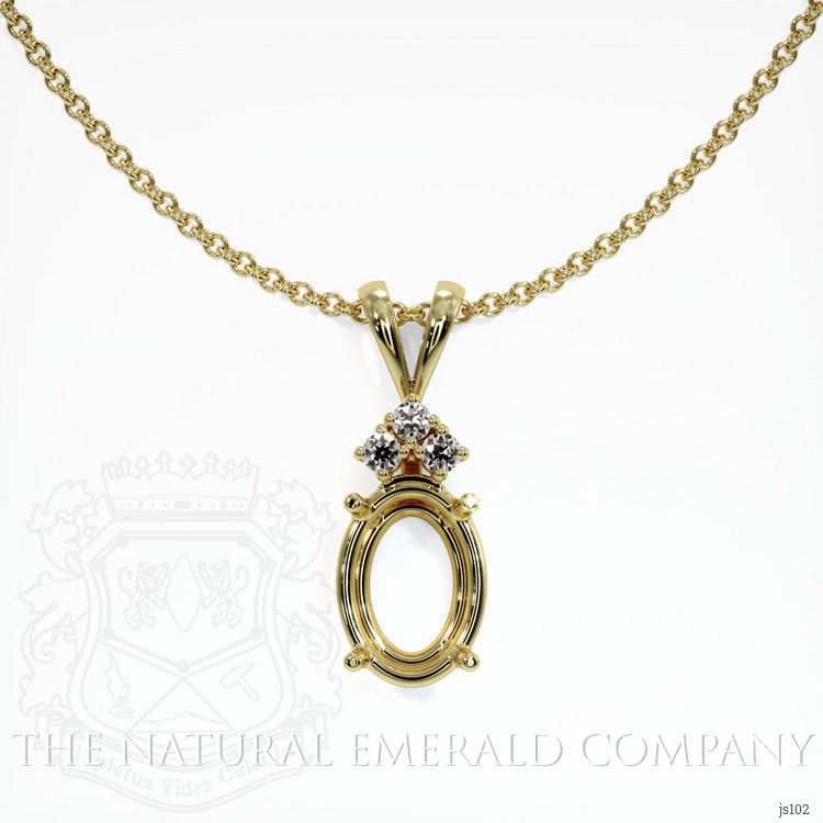 18K Yellow Gold Accent Stones Pendant Setting
