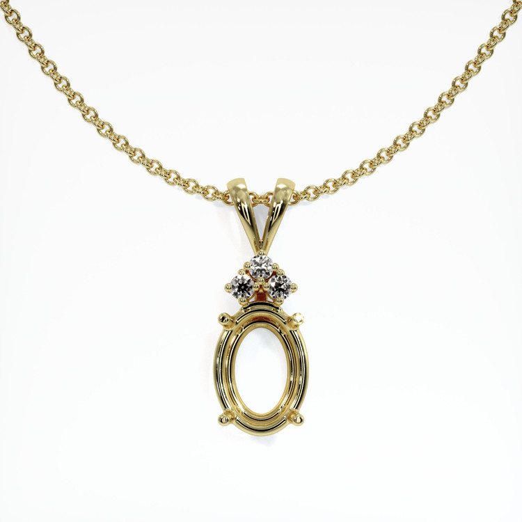 18K Yellow Gold Accent Stones Pendant Setting