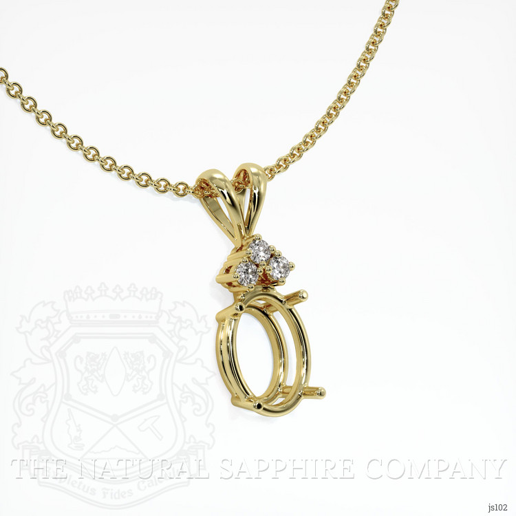 18K Yellow Gold Accent Stones Pendant Setting