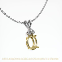 14K Yellow & White Accent Stones Pendant Setting Image