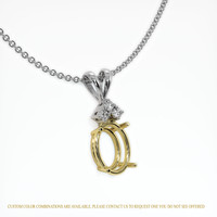 18K Yellow & White Accent Stones Pendant Setting Image