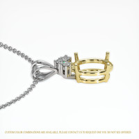 18K Yellow & White Accent Stones Pendant Setting Image