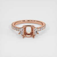 14K Rose Gold Three Stone Ring Setting Image