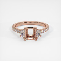 14K Rose Gold Three Stone Ring Setting Image