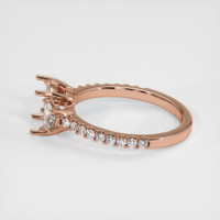 14K Rose Gold Three Stone Ring Setting Image