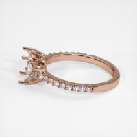 14K Rose Gold Three Stone Ring Setting Image
