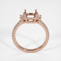 14K Rose Gold Three Stone Ring Setting Image