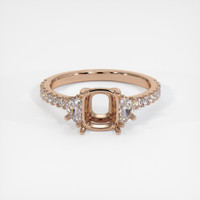 18K Rose Gold Three Stone Ring Setting Image