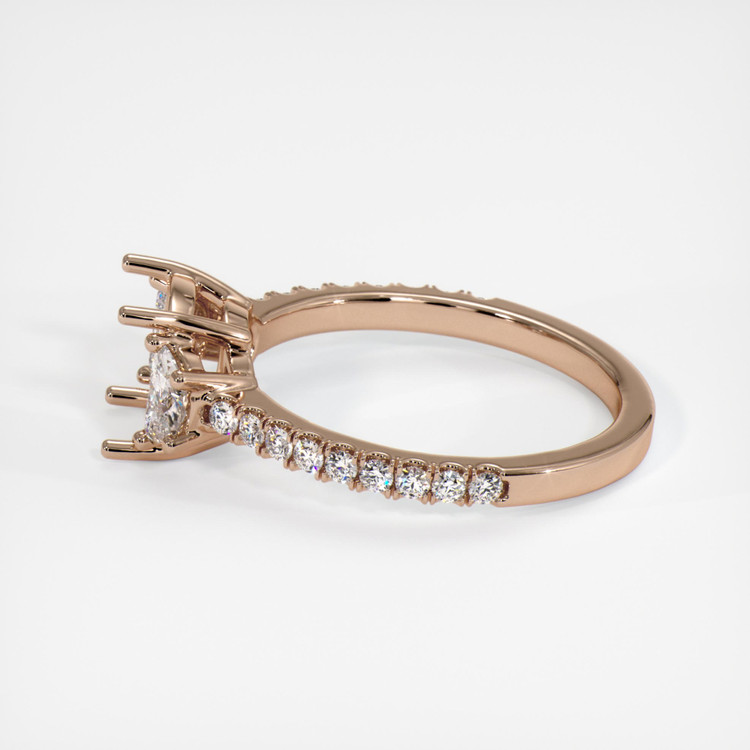 18K Rose Gold Three Stone Ring Setting
