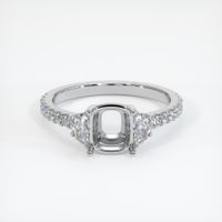 14K White Gold Three Stone Ring Setting Image