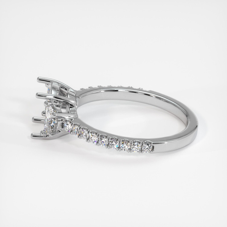 14K White Gold Three Stone Ring Setting
