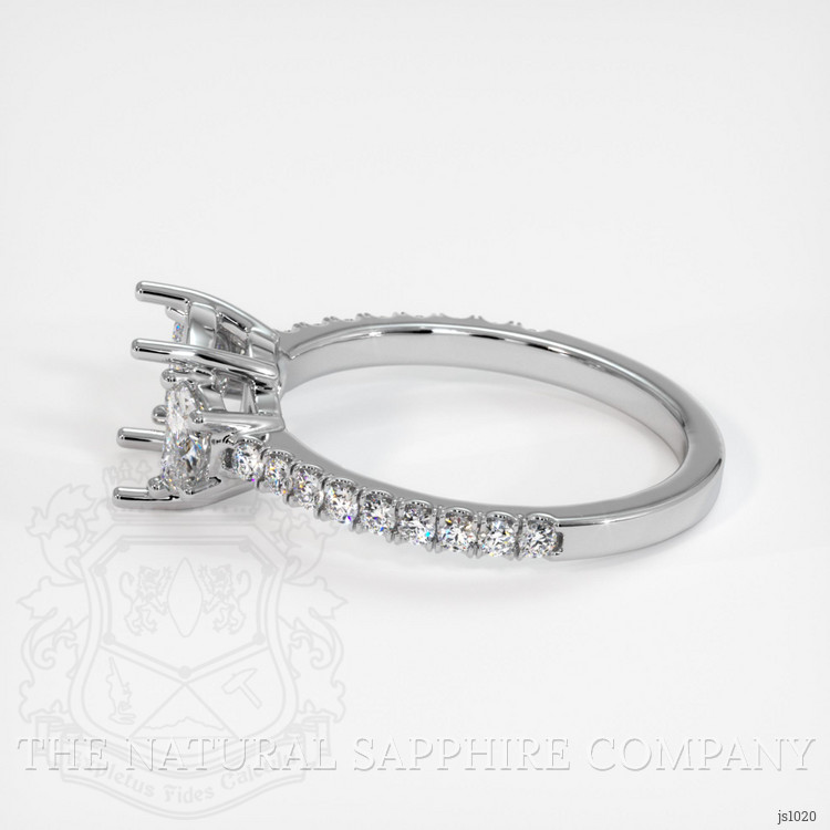 14K White Gold Three Stone Ring Setting