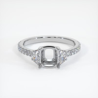 18K White Gold Three Stone Ring Setting Image